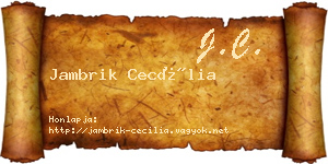 Jambrik Cecília névjegykártya