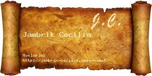 Jambrik Cecília névjegykártya